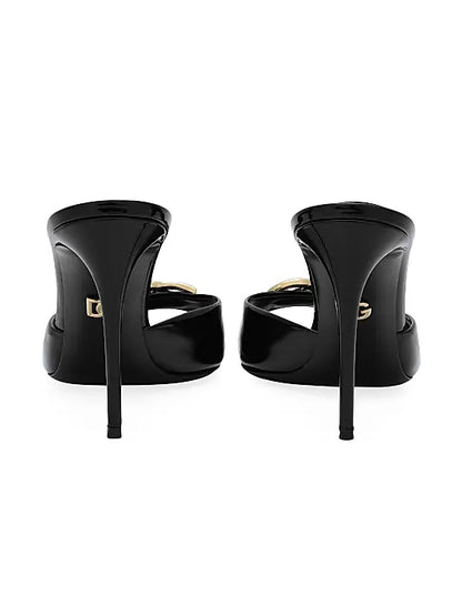 90MM Leather Logo Mules