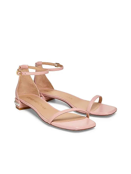 Nudistcurve Pearl-Embellished Leather Sandals