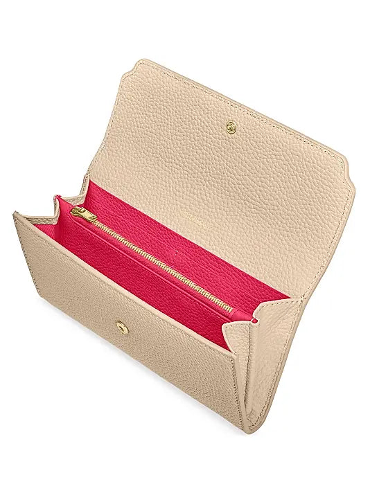 Long Leather Flap Wallet