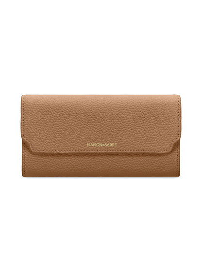 Long Leather Flap Wallet