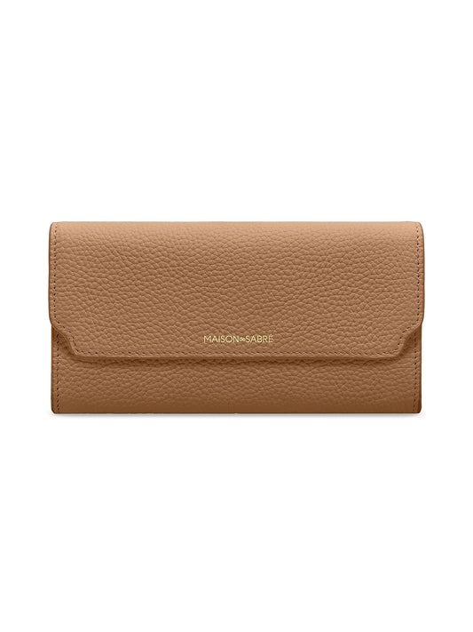 Long Leather Flap Wallet