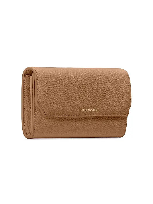 Long Leather Flap Wallet