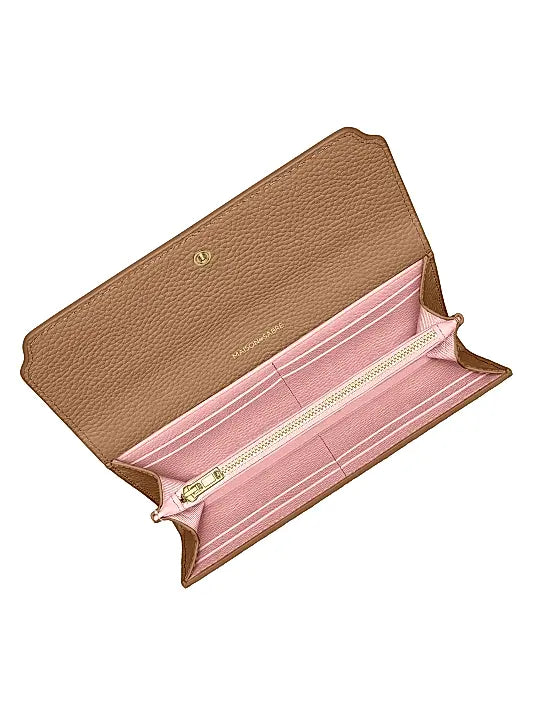 Long Leather Flap Wallet