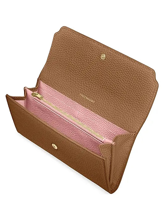Long Leather Flap Wallet