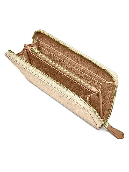 Long Leather Zip Wallet
