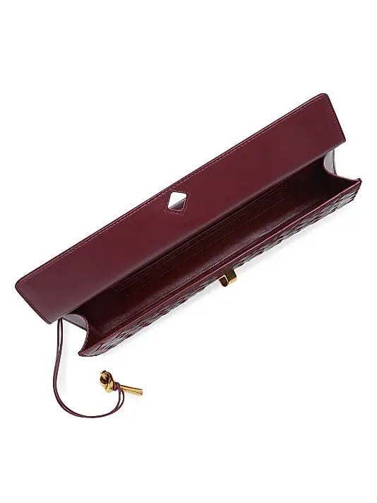 Andiamo Intrecciato Leather Top-Handle Clutch