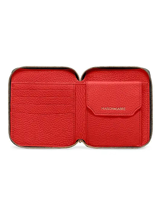 Small Leather Zip Around Wallet
