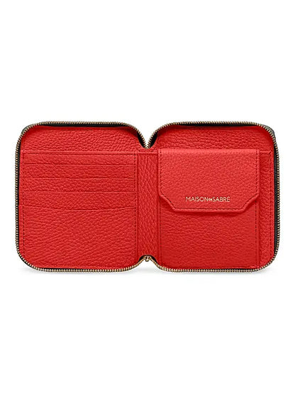 Small Leather Zip Around Wallet