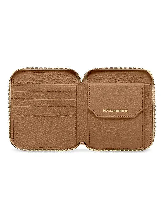 Small Leather Zip Around Wallet