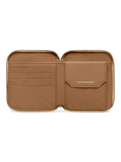Small Leather Zip Around Wallet