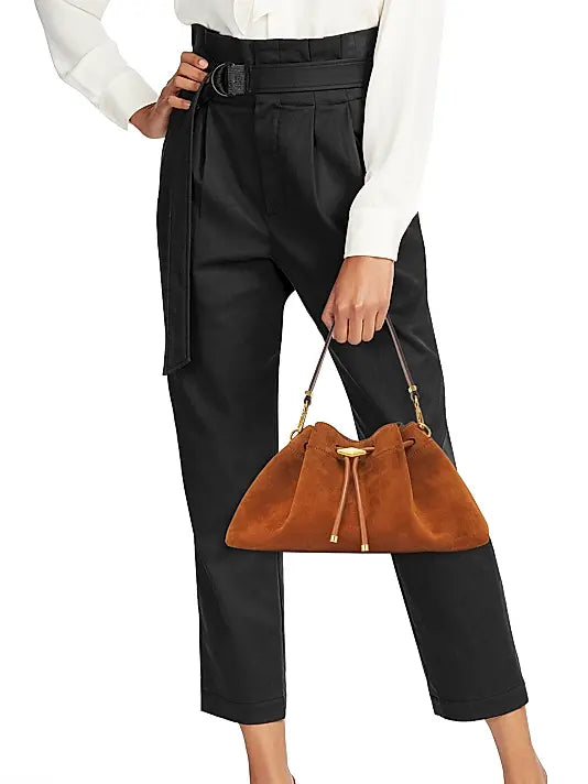 Cinch Suede Bucket Bag