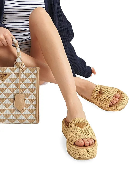 Crochet Flatform Slides
