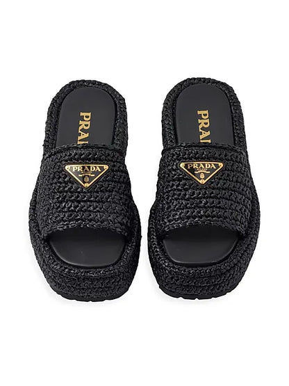 Crochet Flatform Slides