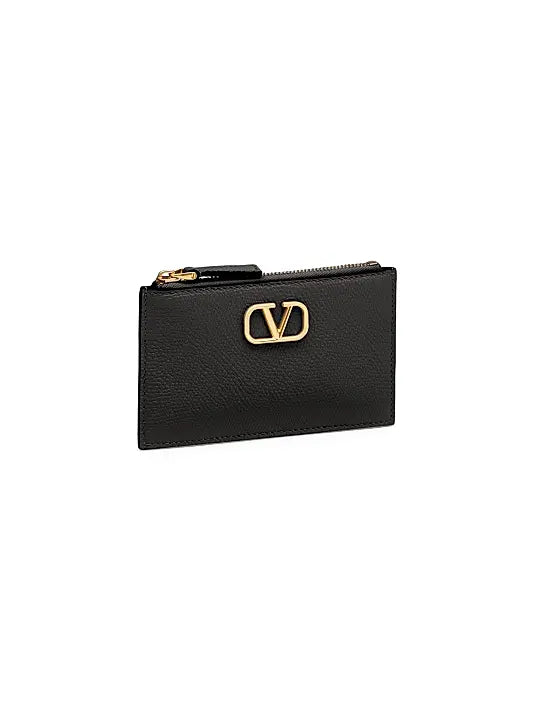 VLogo Signature Grainy Calfskin Cardholder