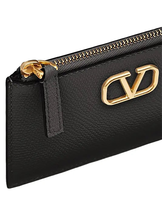 VLogo Signature Grainy Calfskin Cardholder