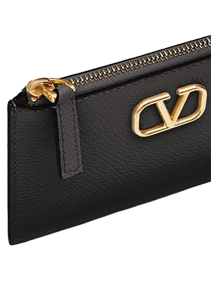 VLogo Signature Grainy Calfskin Cardholder