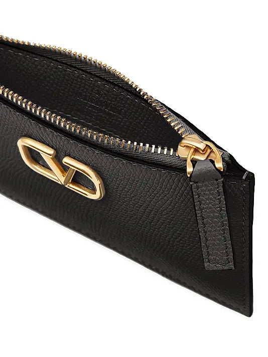 VLogo Signature Grainy Calfskin Cardholder