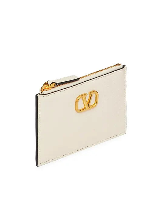 VLogo Signature Grainy Calfskin Cardholder