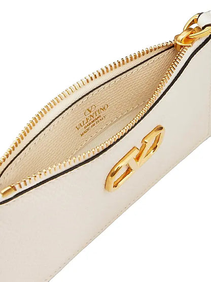 VLogo Signature Grainy Calfskin Cardholder