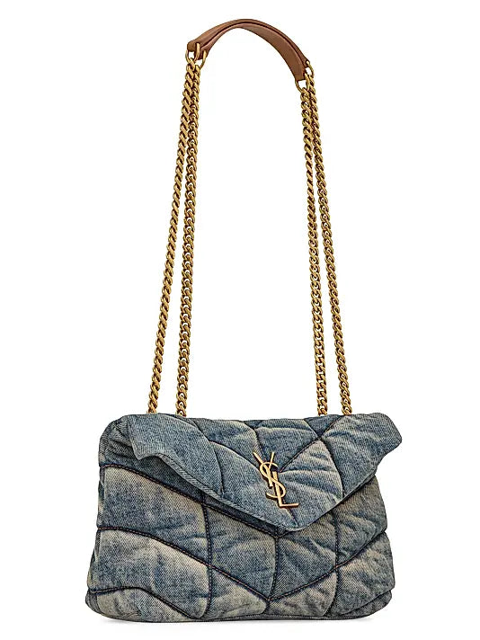 Puffer Toy Bag in Denim