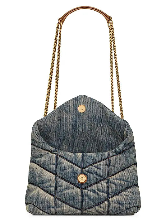 Puffer Toy Bag in Denim