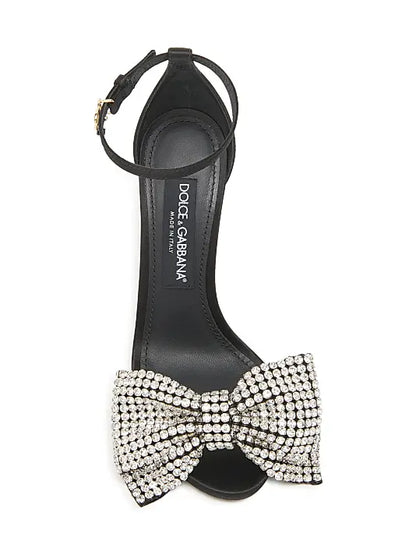 100MM Crystal-Embellished Bow Sandals