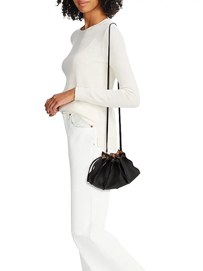Adria Pleated Wave Leather Wristlet
