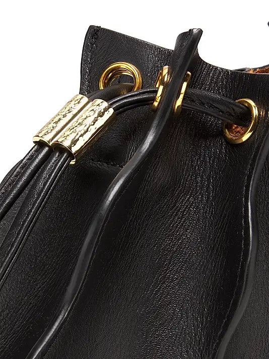 Adria Pleated Wave Leather Wristlet