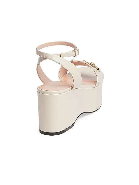 Lady Horsebit 75MM Leather Platform Sandals