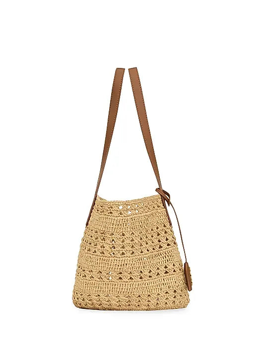 Panier Small Shoulder Bag in Raffia