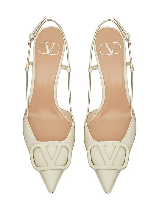 VLogo Signature Patent Leather Slingback Pumps