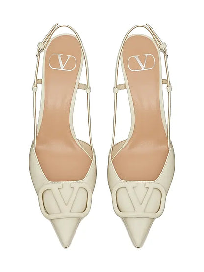 VLogo Signature Patent Leather Slingback Pumps