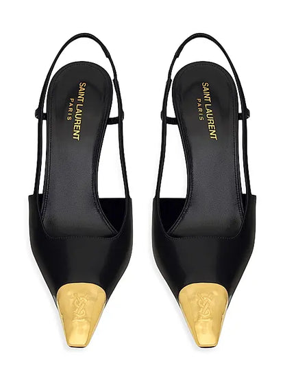 Jeanne Slingback Pumps in Smooth Leather