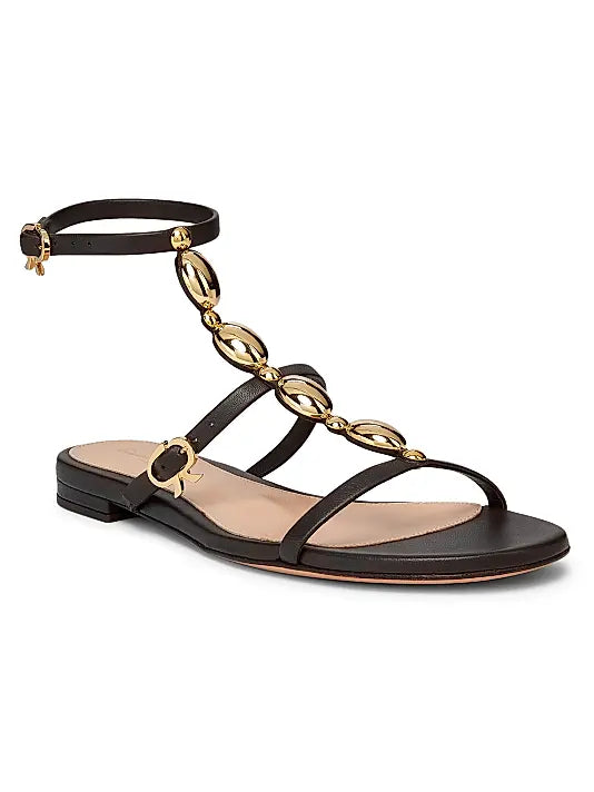 Embellished Leather Sandals