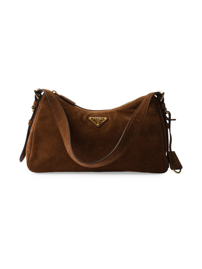 Prada Aimée Medium Suede Shoulder Bag