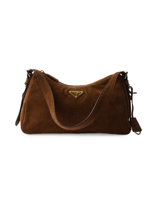 Prada Aimée Medium Suede Shoulder Bag