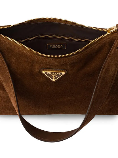 Prada Aimée Medium Suede Shoulder Bag