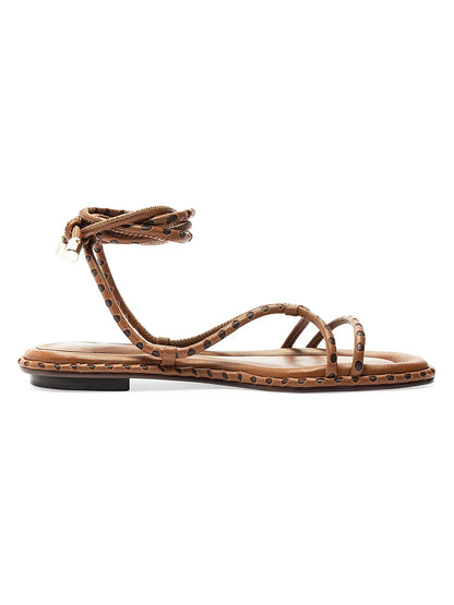 Donna Leather Ankle-Wrap Sandals