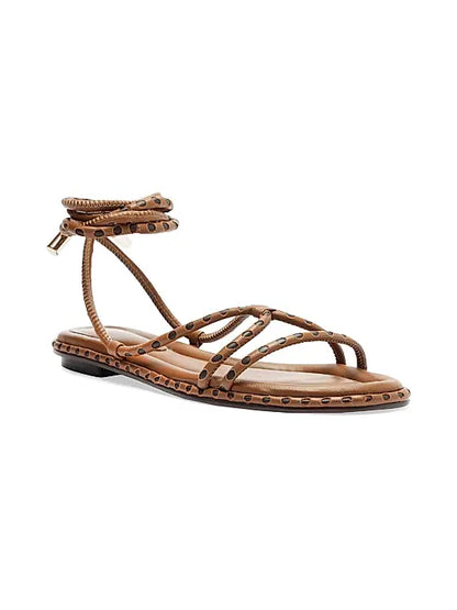Donna Leather Ankle-Wrap Sandals