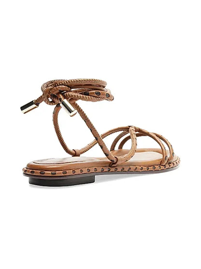 Donna Leather Ankle-Wrap Sandals