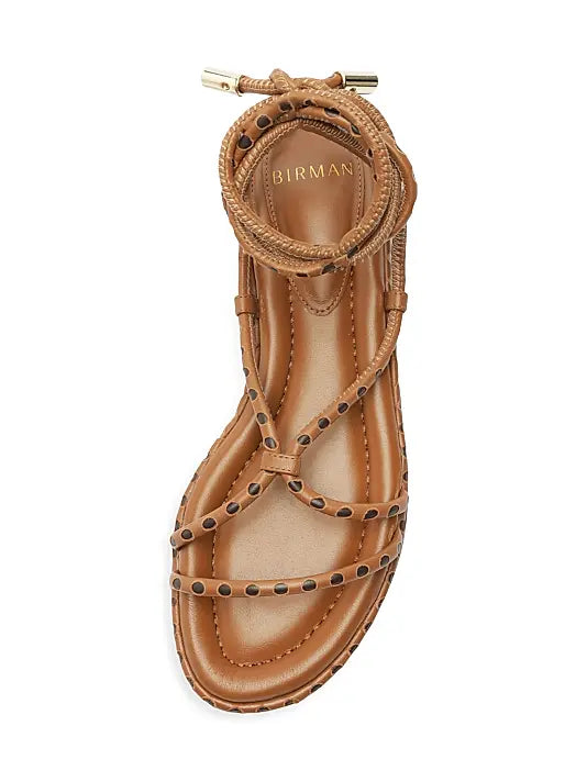 Donna Leather Ankle-Wrap Sandals