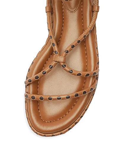 Donna Leather Ankle-Wrap Sandals