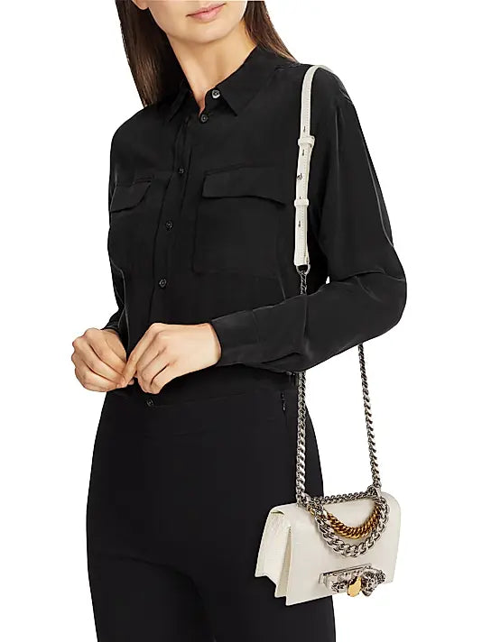 Mini Jewel Croc-Embossed Leather Satchel