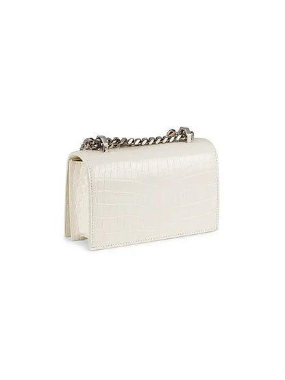 Mini Jewel Croc-Embossed Leather Satchel