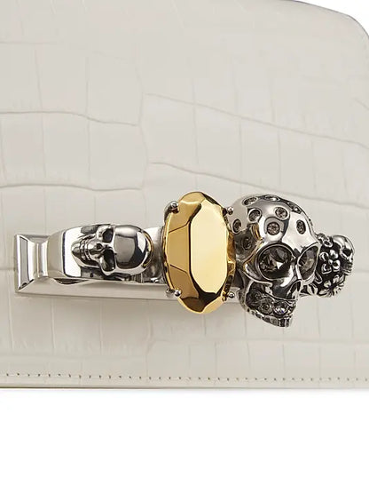 Mini Jewel Croc-Embossed Leather Satchel