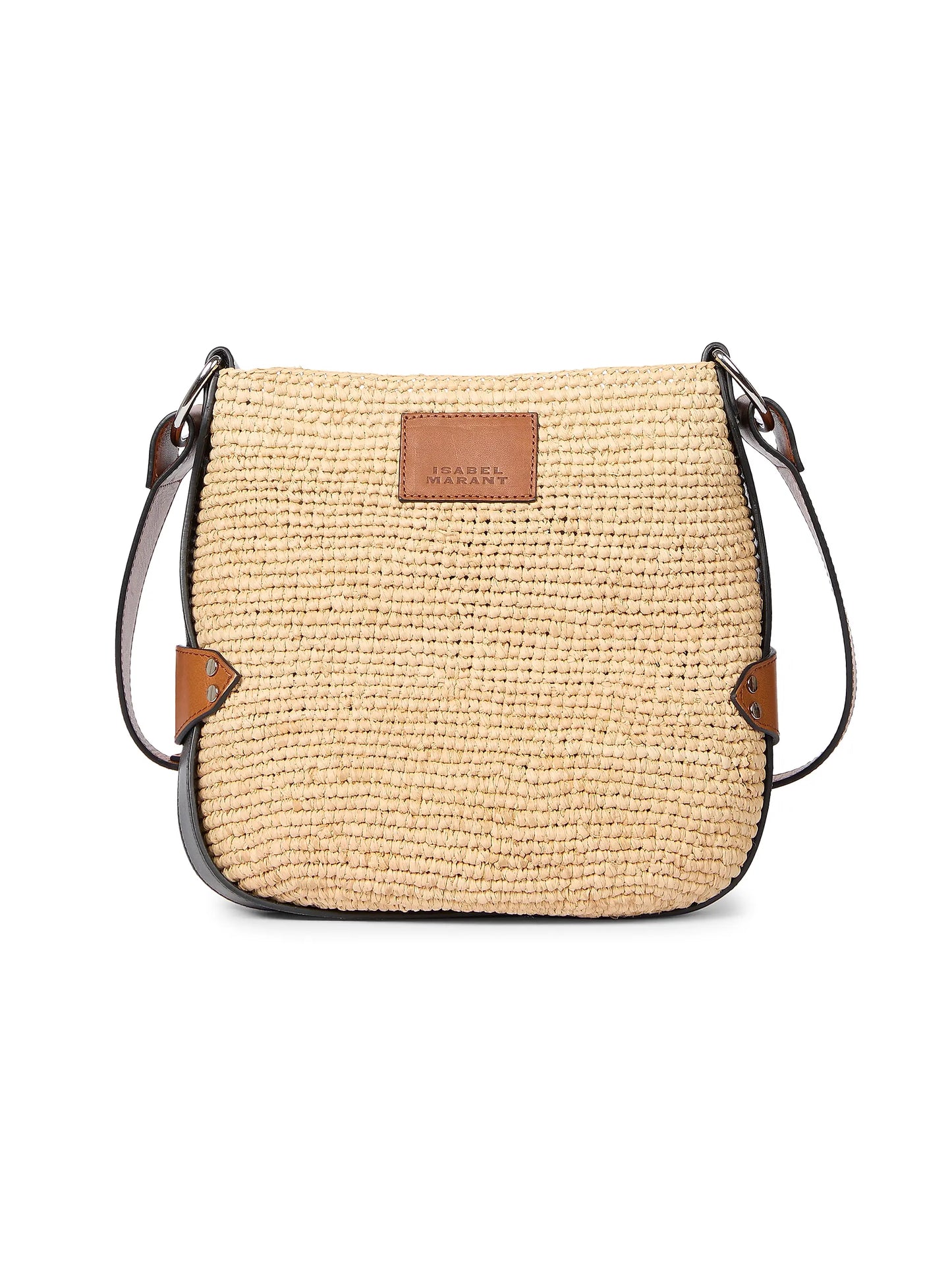 Mini Bayia Raffia & Leather Shoulder Bag
