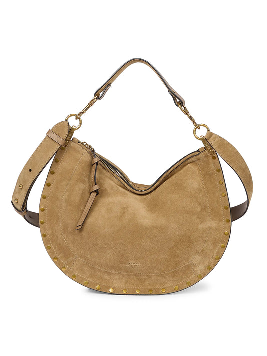 Oskan Soft Zipped Suede Shoulder Bag