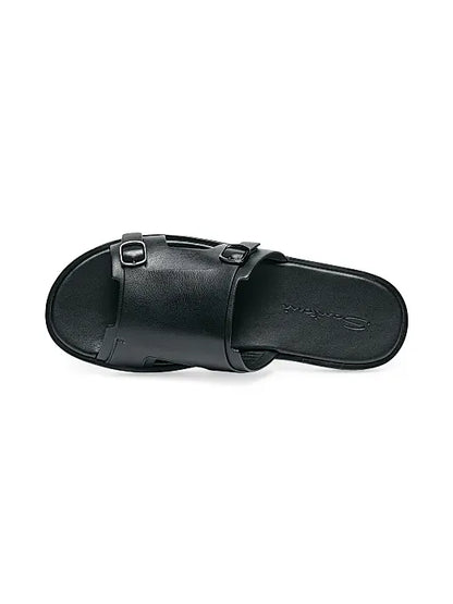 Erik Buckle-Accented Leather Sandals