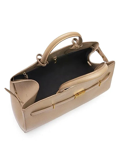 Hudson Grained Leather Top Handle Bag