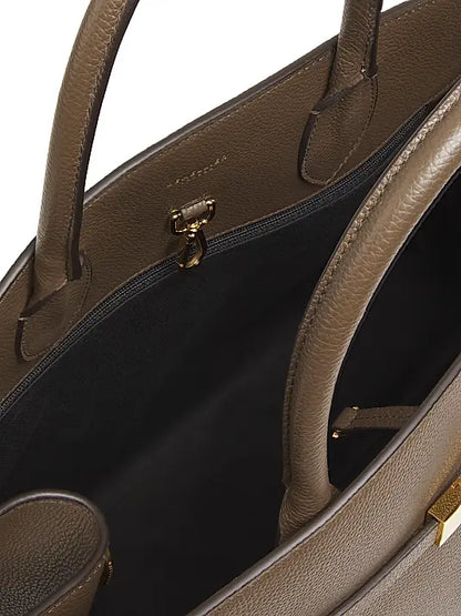 Hudson Grained Leather Top Handle Bag